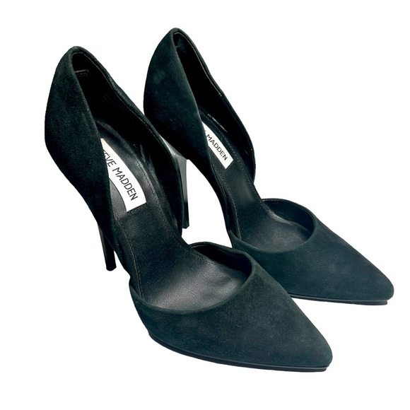 Steve Madden Shoes - Steve Madden Black Leather Varcity Heels Sz 7.5